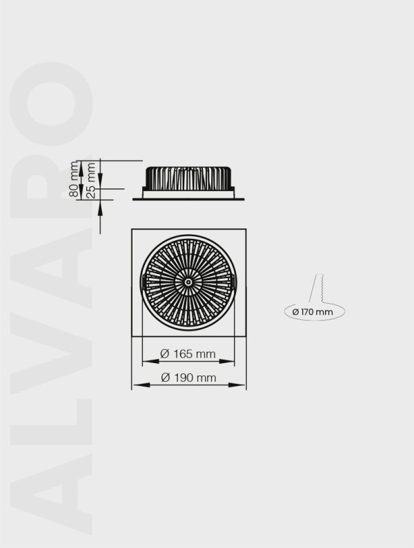 ALVARO SERİSİ MD 801-190 SIVA ALTI SPOT
