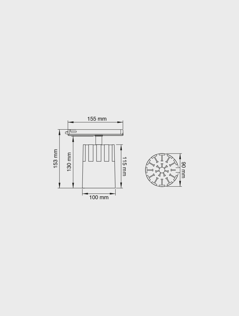Masialux MR 1082-100 Track Spotlight Track Spotlight armatürü