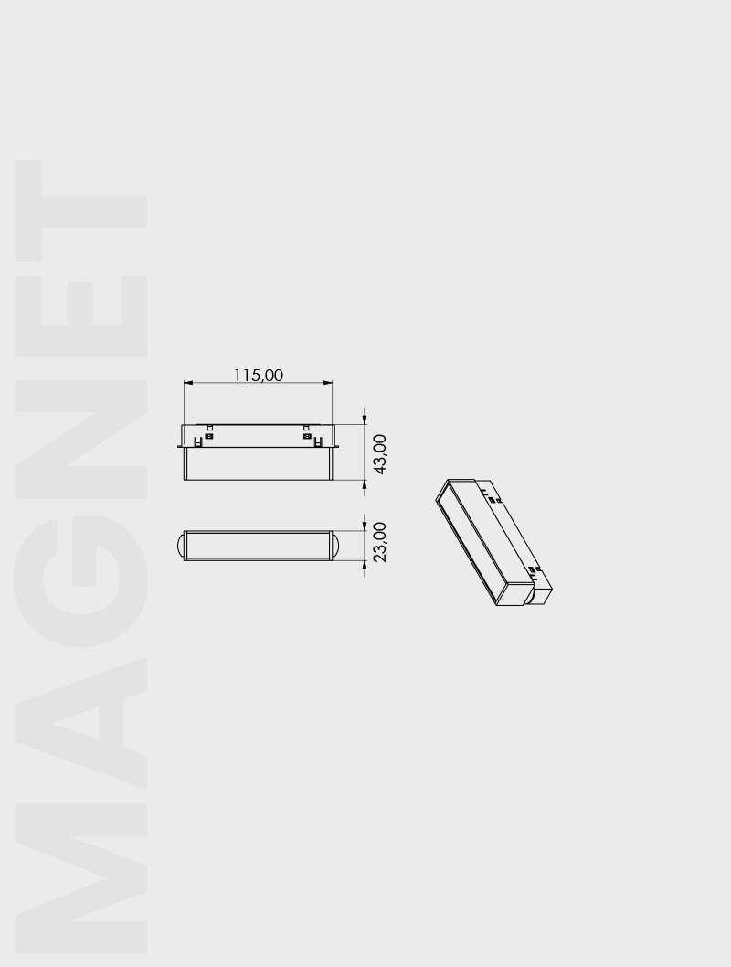 Masialux MRM 102-1 Magnet Ray Spot Magnet Ray Spot armatürü