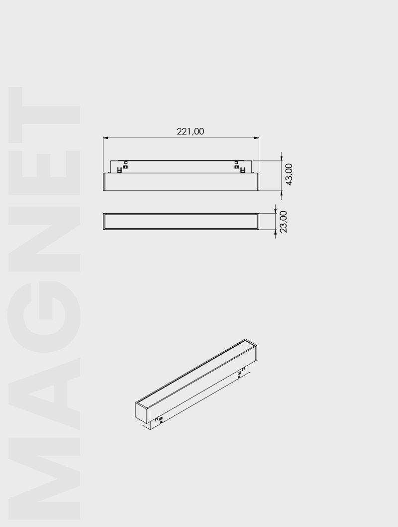 Masialux MRM 102-2 Magnetic Track Spot Magnetic Track Spotlight armatürü