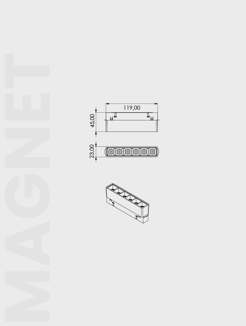 Masialux MRM 103-1 Magnet Ray Spot Magnet Ray Spot armatürü