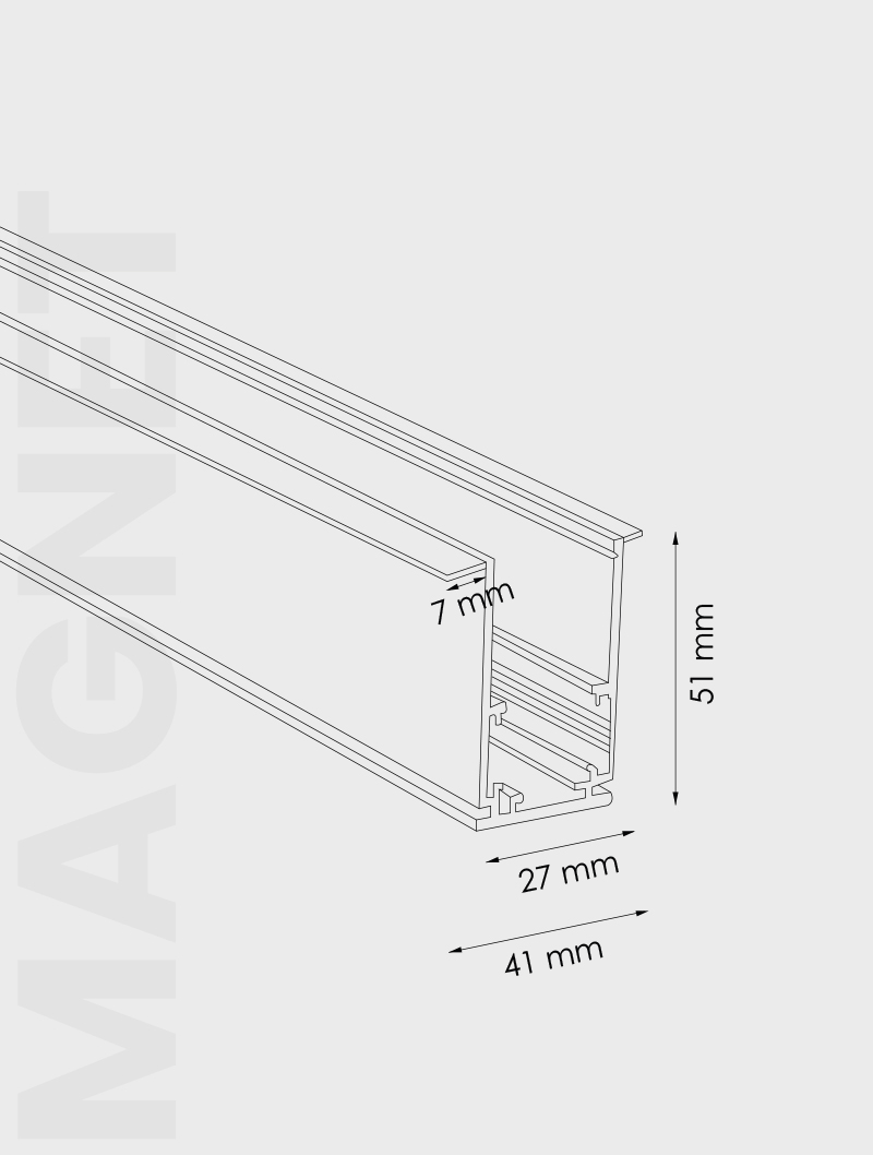 Masialux MRM 4001 Magnet Sıva Altı Ray Magnet Ray armatürü